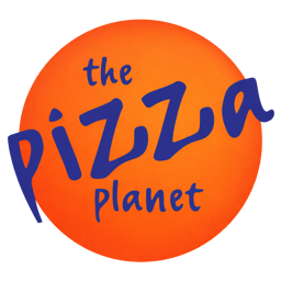 The Pizza Planet logo.